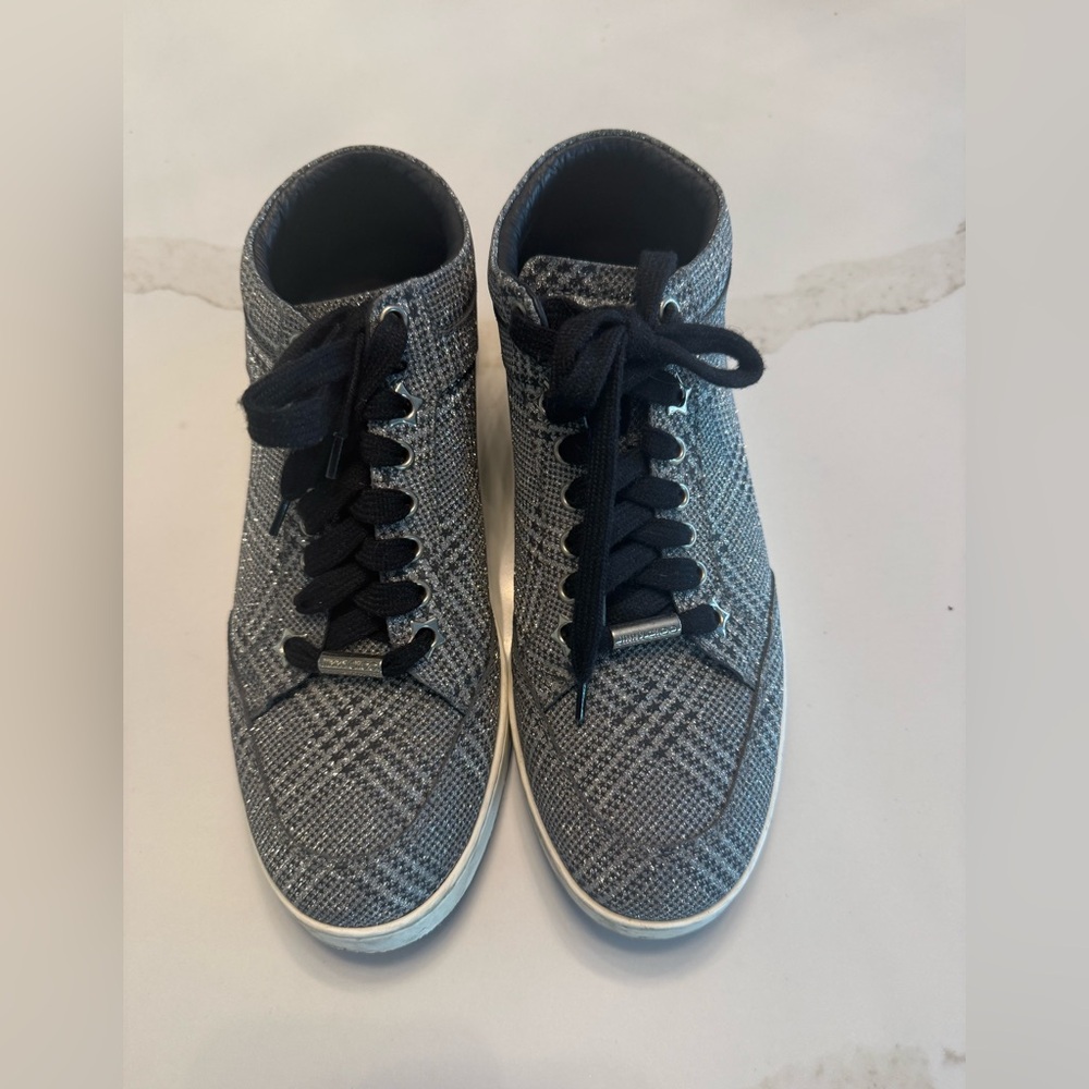 Jimmy Choo, sparkle sneaker, high tops, size 8 US, size 39, European